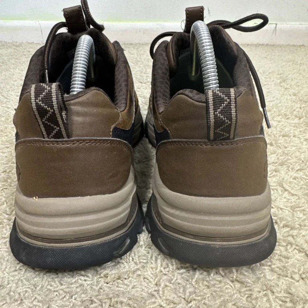 Skechers Ralcon Venego Relaxed Fit Lace Up Brown Leather Hiking Shoes Mens 10.5